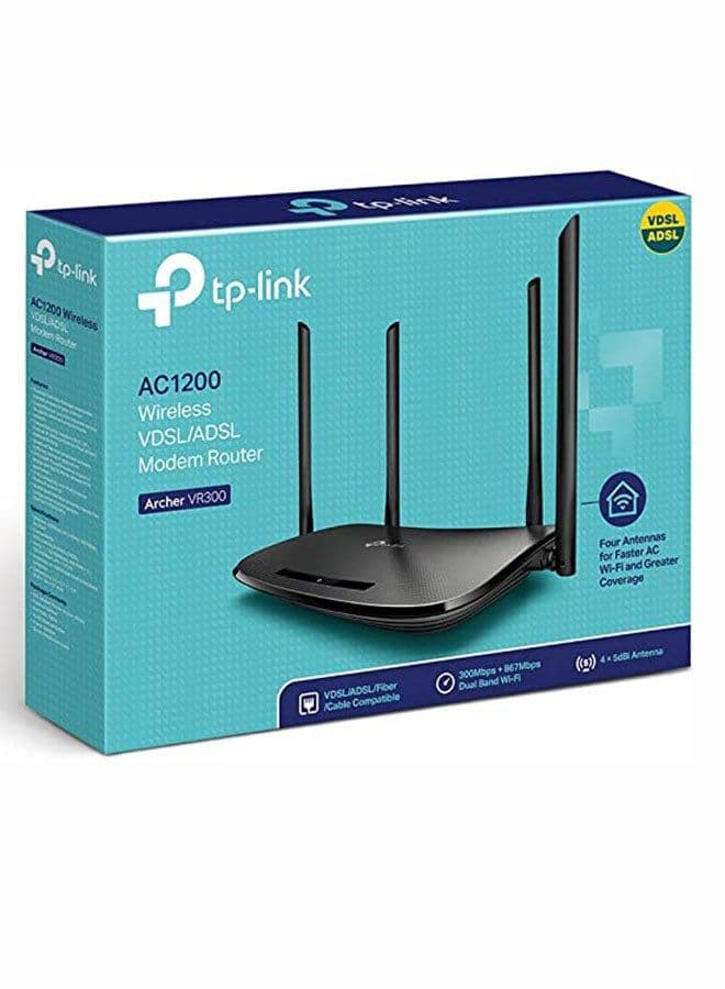 Archer VR300 AC1200 Wireless VDSL/ADSL Modem Router Black - Image 8