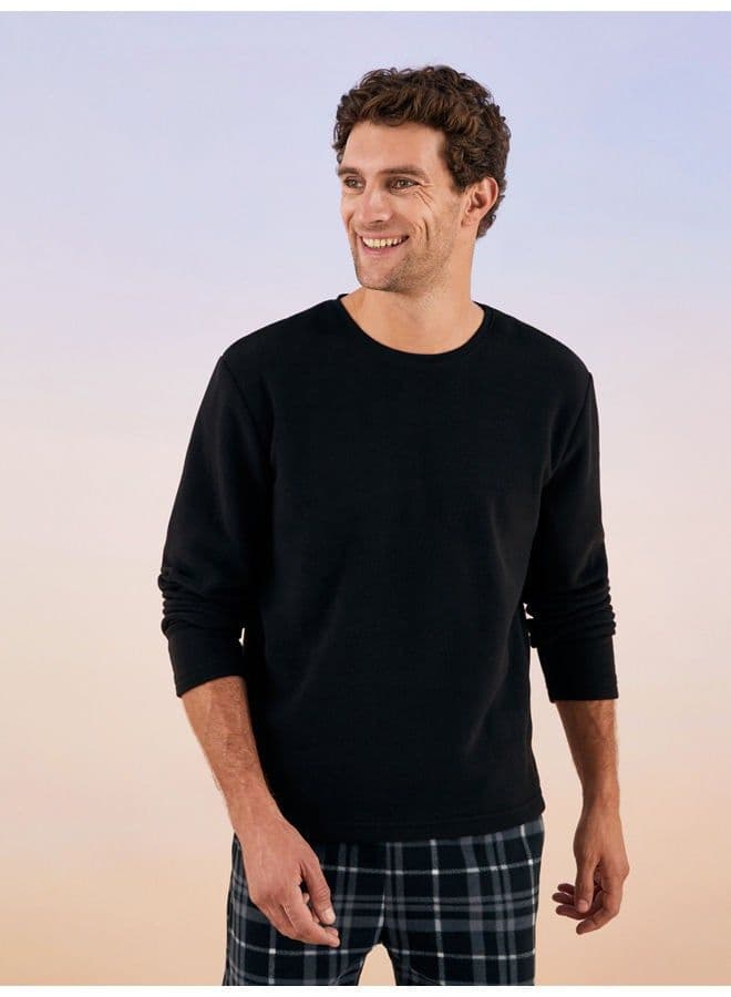Standard Pattern Plaid Fleece Men's Pajamas Set - Image 2