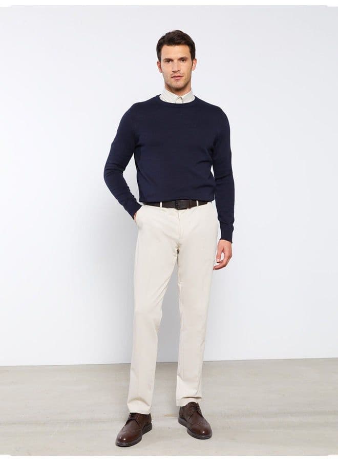 Crew Neck Long Sleeve Men's Knitwear Sweater - Image 2