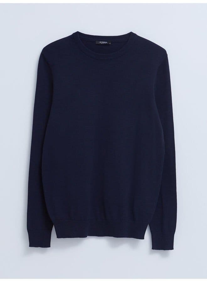 Crew Neck Long Sleeve Men's Knitwear Sweater - Image 1