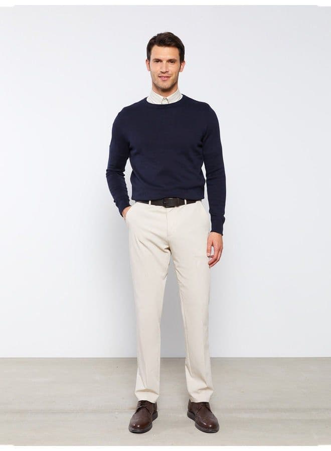 Crew Neck Long Sleeve Men's Knitwear Sweater - Image 3