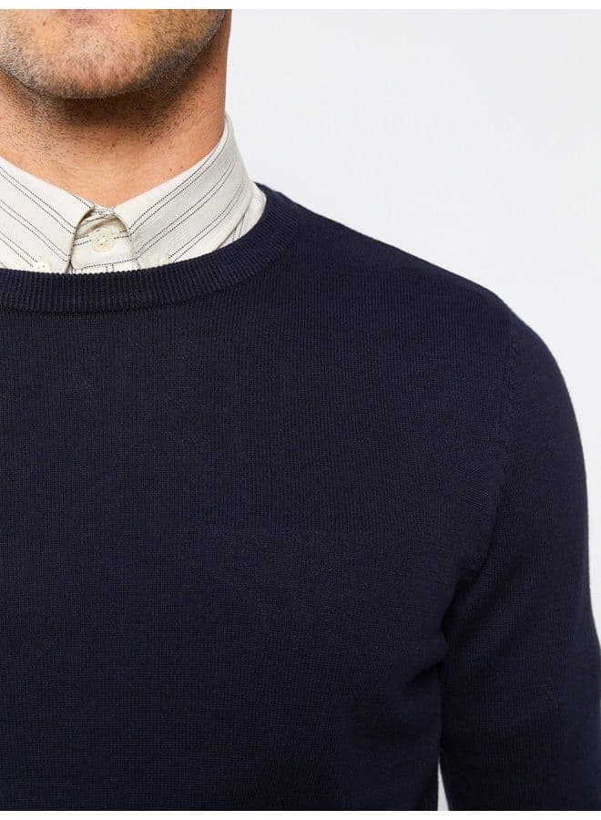 Crew Neck Long Sleeve Men's Knitwear Sweater - Image 6