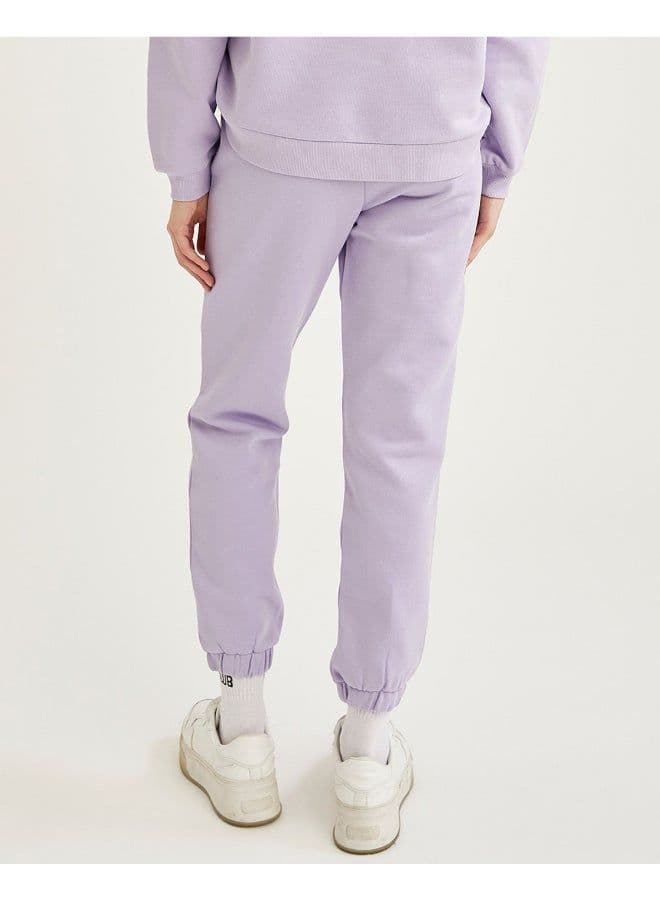 Relaxed Fit Knitted Joggers Lilac - Image 1