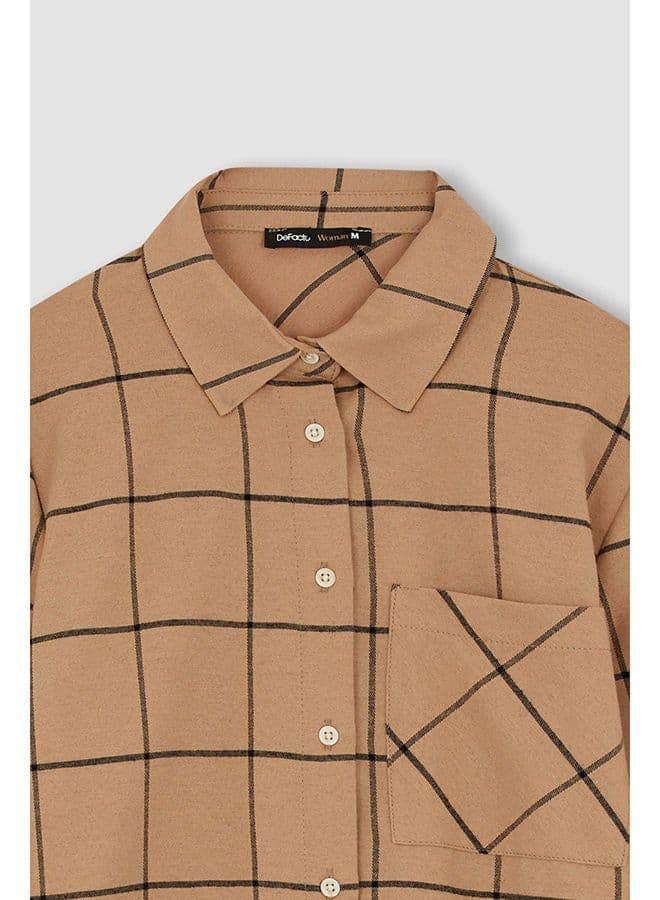 Woman Brown Long Sleeve Tunic LT.CAMEL - Image 3