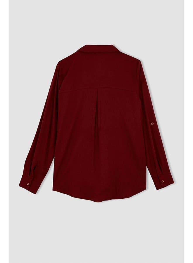 Woman Bordeaux Long Sleeve Blouse BORDEAUX - Image 3
