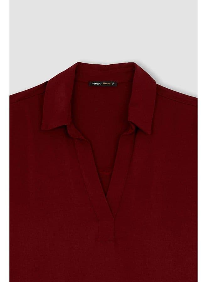 Woman Bordeaux Long Sleeve Blouse BORDEAUX - Image 2
